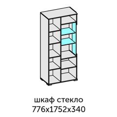 Аллегро-10 Шкаф 2дв. (со стеклом) (дуб крафт золотой-камень темный) в Югорске - yugorsk.mebel24.online | фото 2
