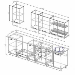 Кухонный гарнитур Антрацит 2800 (Стол. 26мм) в Югорске - yugorsk.mebel24.online | фото 2