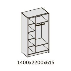 ИННЭС-5 Шкаф-купе 2-х дв. 1400 (2дв. Ф1 - венге) в Югорске - yugorsk.mebel24.online | фото 2