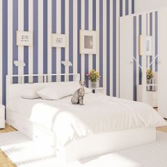 Камелия спальня № 7 Кровать 900 + Стол косметический + Зеркало + Комод, цвет белый, сп.м. 900х2000 мм., б/м, основание есть в Югорске - yugorsk.mebel24.online | фото 5