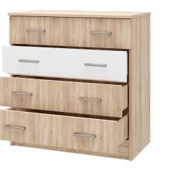 БЕАТРИС Комод К800 (Дуб Сонома светлый/Белый глянец) в Югорске - yugorsk.mebel24.online | фото 2