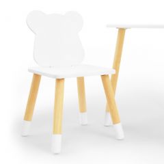 Комплект детской мебели стол и два стула Мишутка (Белый/Белый/Береза) в Югорске - yugorsk.mebel24.online | фото