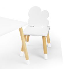 Комплект детской мебели стол и два стула Облачко (Белый/Белый/Береза) в Югорске - yugorsk.mebel24.online | фото