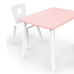 Комплект детской мебели стол и стул Корона (Розовый/Белый/Белый) в Югорске - yugorsk.mebel24.online | фото 1