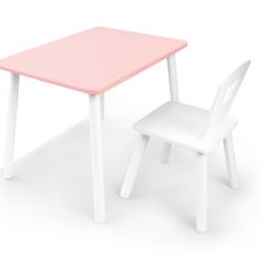 Комплект детской мебели стол и стул Корона (Розовый/Белый/Белый) в Югорске - yugorsk.mebel24.online | фото 2