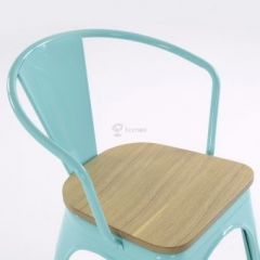 Кресло Barneo N-245 Tolix style Wood  (RAL6027 бирюзовый) в Югорске - yugorsk.mebel24.online | фото 3