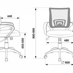 Кресло Бюрократ CH-695N/DG/TW-11 серый TW-04 черный TW-11 в Югорске - yugorsk.mebel24.online | фото 4