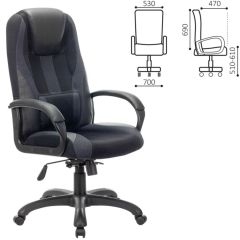Кресло компьютерное BRABIX PREMIUM "Rapid GM-102" (экокожа/ткань, черное/серое) 532105 в Югорске - yugorsk.mebel24.online | фото 2