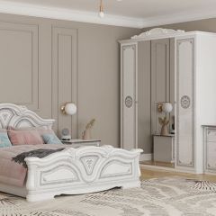 Кровать 2-х спальная 1600*2000 Грация (12.116) без основания (белый/серебро) в Югорске - yugorsk.mebel24.online | фото 2