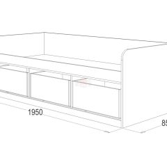Кровать-8 одинарная с 3-мя ящиками (800*1900) ЛДСП в Югорске - yugorsk.mebel24.online | фото 3