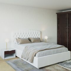 Кровать Берлин с ПМ 1400 (экокожа белая) в Югорске - yugorsk.mebel24.online | фото