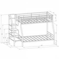 Кровать двухъярусная "Толедо-1" Черный/Венге в Югорске - yugorsk.mebel24.online | фото 2