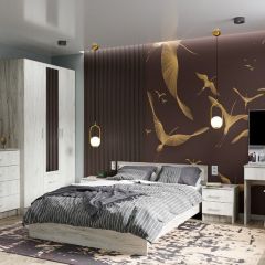 Кровать Гармония КР-602 1400 Дуб крафт серый/Дуб крафт белый в Югорске - yugorsk.mebel24.online | фото