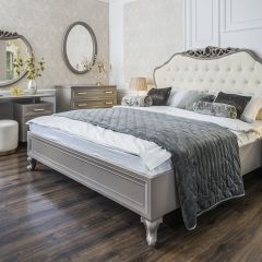 Кровать Мокко 1600 с мягким изголовьем + основание (серый камень) в Югорске - yugorsk.mebel24.online | фото