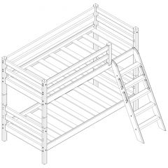 Кровать низкая с наклонной лестницей Соня (Вариант 12) в Югорске - yugorsk.mebel24.online | фото 3