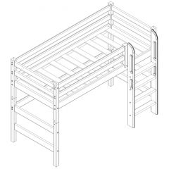 Кровать полувысокая с прямой лестницей Соня (Вариант 5) в Югорске - yugorsk.mebel24.online | фото 3