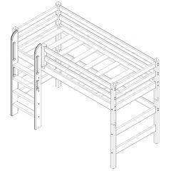 Кровать полувысокая с прямой лестницей Соня (Вариант 5) в Югорске - yugorsk.mebel24.online | фото 4