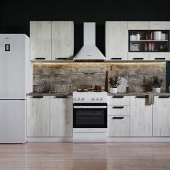 Кухня ДИОР 2 м со стеклом (белый/дуб крафт белый) в Югорске - yugorsk.mebel24.online | фото