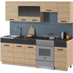 Кухонный гарнитур Алиса 15 (Дуб Сонома/Золотой) 2300 в Югорске - yugorsk.mebel24.online | фото 2