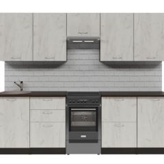 Кухонный гарнитур Лоретта мега 2500 мм в Югорске - yugorsk.mebel24.online | фото 3