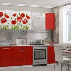 МАКИ КРАСНЫЕ Кухонный гарнитур 2.0 в Югорске - yugorsk.mebel24.online | фото
