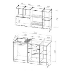 Кухонный гарнитур Ольга медиум 3 1400 мм в Югорске - yugorsk.mebel24.online | фото 2