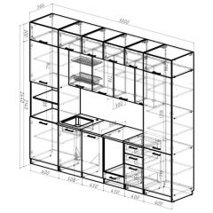 Кухонный гарнитур Сапфир 2 экстра 3000 мм в Югорске - yugorsk.mebel24.online | фото 2