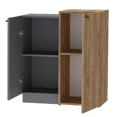 Квадро К-2 Комод 2дв (ЛДСП Графит/дуб крафт золотой) в Югорске - yugorsk.mebel24.online | фото 2