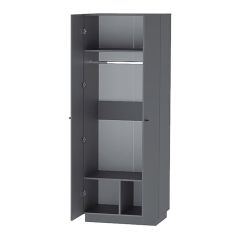 Квадро ШК-1 Шкаф 2дв. (ЛДСП графит) в Югорске - yugorsk.mebel24.online | фото 2