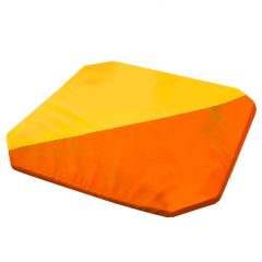 Мат гимнастический 1,3x1,3x0,05м складной скошенные углы цв.оранжевый-желтый в Югорске - yugorsk.mebel24.online | фото
