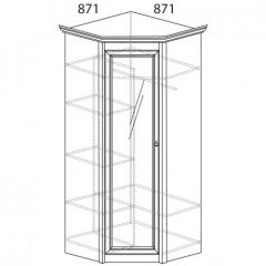 Шкаф угловой №641 "Флоренция" Фасад глухой (угол 871*871) Дуб оксфорд в Югорске - yugorsk.mebel24.online | фото 2