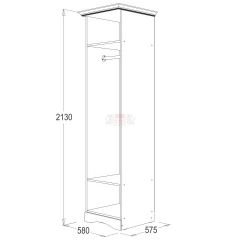 Шкаф 1-но дверный для одежды Ольга 1Н в Югорске - yugorsk.mebel24.online | фото 2