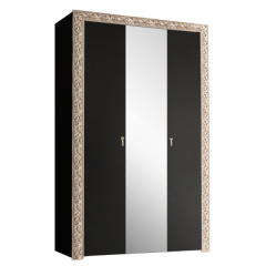 Шкаф 3-х дв.Тиффани Premium черная/золото (ТФШ1/3(П) в Югорске - yugorsk.mebel24.online | фото