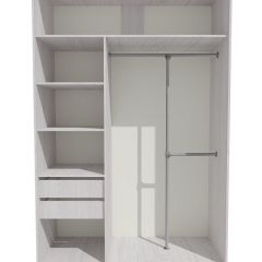 Шкаф-купе 1300 серии SILVER S3+S4+B2+PL4 (2 ящика+F обр.штанга) профиль «Серебро» в Югорске - yugorsk.mebel24.online | фото 2