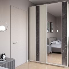Шкаф-купе 1500 серии SILVER S4+S3Z+B2+PL1 (2 ящика+1 штанга) профиль «Серебро» в Югорске - yugorsk.mebel24.online | фото