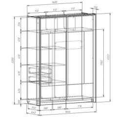 Шкаф-купе 1600 с плитой 22 мм ЛИБЕРТИ в Югорске - yugorsk.mebel24.online | фото 4