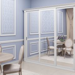 Шкаф-купе 2450 серии NEW CLASSIC K1+K1+K1+B22+PL4 (по 2 ящика лев/прав+F обр.штанга) профиль «Капучино» в Югорске - yugorsk.mebel24.online | фото