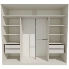 Шкаф-купе 2450 серии NEW CLASSIC K1+K1+K1+B22+PL4 (по 2 ящика лев/прав+F обр.штанга) профиль «Капучино» в Югорске - yugorsk.mebel24.online | фото 2