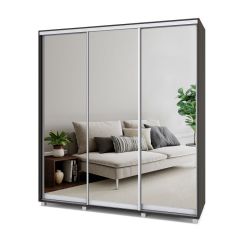 МАРТИН Шкаф-купе с зеркалами Венге (2000*450) М403 в Югорске - yugorsk.mebel24.online | фото