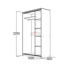 МИРАЖ 15.1 (620) Шкаф для платья и белья в Югорске - yugorsk.mebel24.online | фото 2