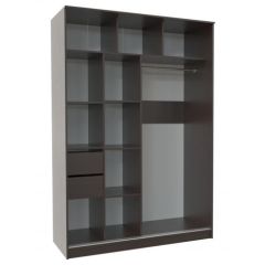 Шкаф-купе ПШ-2.9 1500 Фасад ВСТАВКА МДФ | СТЕКЛО (Венге/Стекло черное) в Югорске - yugorsk.mebel24.online | фото 2