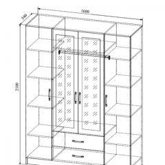 СОФИ СШК1600.1Шкаф 4-х ств с2мя зерк, 2 ящиками в Югорске - yugorsk.mebel24.online | фото 2