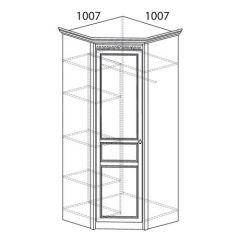 Шкаф угловой №183 "Лючия" Фасад зеркало (Угол 1007*1007) Дуб оксфорд в Югорске - yugorsk.mebel24.online | фото 2