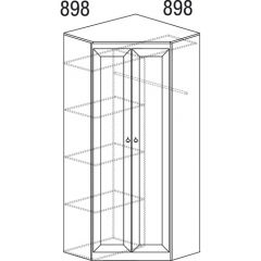 Шкаф угловой №606 Инна (угол 898*898) Денвер темный в Югорске - yugorsk.mebel24.online | фото 3