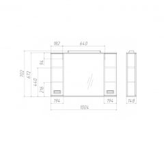 Шкаф-зеркало Cube 100 Эл. Домино (DC5013HZ) в Югорске - yugorsk.mebel24.online | фото 2