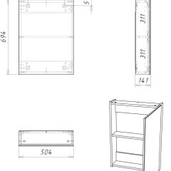 Шкаф-зеркало Мечта 50 Дуб сонома АЙСБЕРГ (DM2318HZ) в Югорске - yugorsk.mebel24.online | фото 7