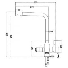 Смеситель д/кухни MELANA-F610304 Stello нерж.сталь, с переключателем на фильтр, однорычажный, сатин в Югорске - yugorsk.mebel24.online | фото 4