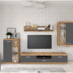 Стенка TESS (дуб вотан/серый графит) в Югорске - yugorsk.mebel24.online | фото