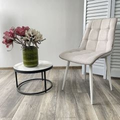 Стул CHIC HE622-01/ HE622-05 топленое молоко, ткань/ белый каркас М-City в Югорске - yugorsk.mebel24.online | фото 4