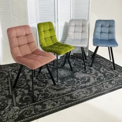 Стул CHILLI SQUARE BLUVEL-03 светло-серый, велюр / черный каркас М-City в Югорске - yugorsk.mebel24.online | фото 5